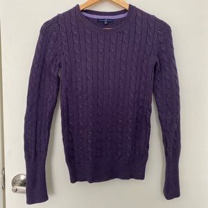 Worn once, aubergine braided sweater